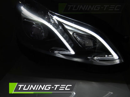 Tuning-Tec Voll LED Tagfahrlicht Scheinwerfer für Mercedes Benz E-Klasse W212 13-16 schwarz