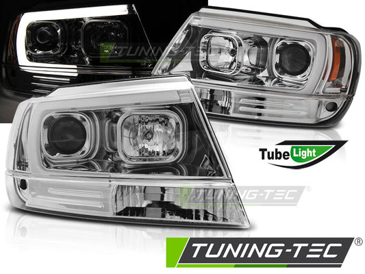 Tuning-Tec LED Tagfahrlicht Scheinwerfer für Jeep Grand Cherokee 99-05 chrom LTI