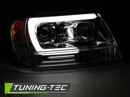Tuning-Tec LED Tagfahrlicht Scheinwerfer für Jeep Grand Cherokee 99-05 chrom LTI