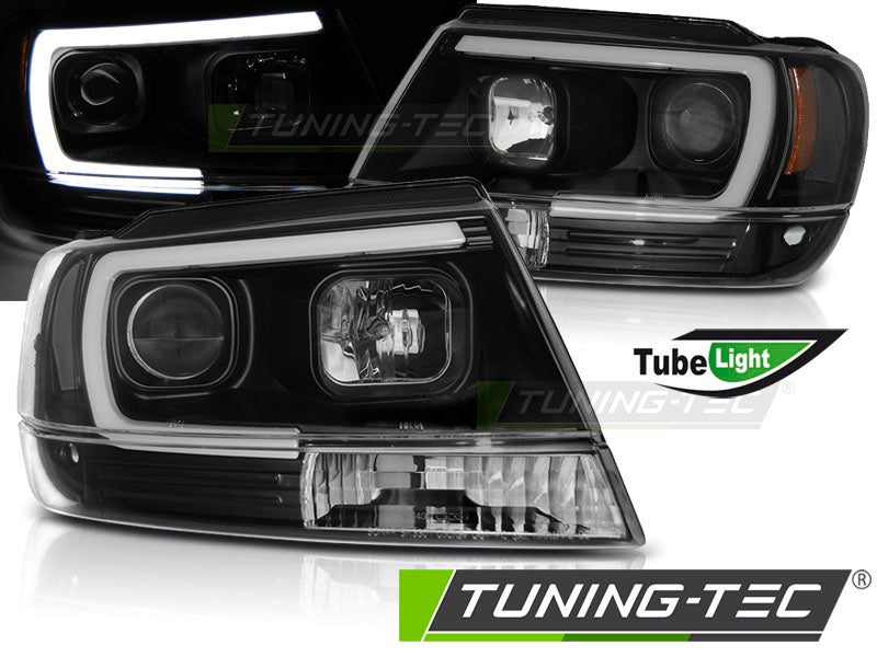 Tuning-Tec LED Tagfahrlicht Scheinwerfer für Jeep Grand Cherokee 99-05 schwarz LTI