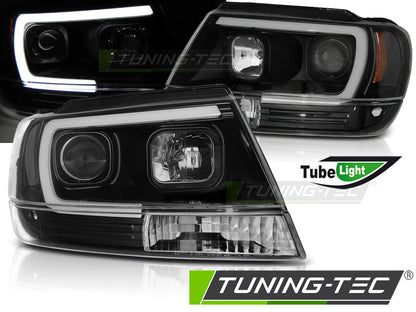 Tuning-Tec LED Tagfahrlicht Scheinwerfer für Jeep Grand Cherokee 99-05 schwarz LTI
