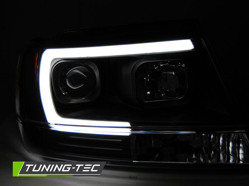 Tuning-Tec LED Tagfahrlicht Scheinwerfer für Jeep Grand Cherokee 99-05 schwarz LTI