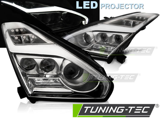 Tuning-Tec Voll LED Tagfahrlicht Scheinwerfer für Nissan GTR 08-13 chrom