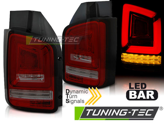 Tuning-Tec Voll LED Lightbar Rückleuchten für VW T6 15-19 rot/schwarz / Dynamischer Blinker
