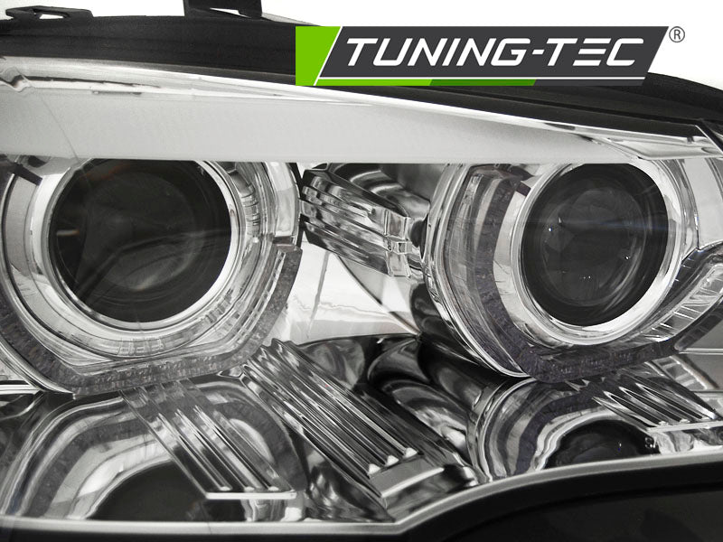 Tuning-Tec Xenon LED Tagfahrlicht Angel Eyes Scheinwerfer für BMW X5 E70 07-10 chrom