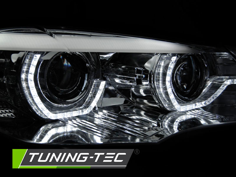 Tuning-Tec Xenon LED Tagfahrlicht Angel Eyes Scheinwerfer für BMW X5 E70 07-10 chrom