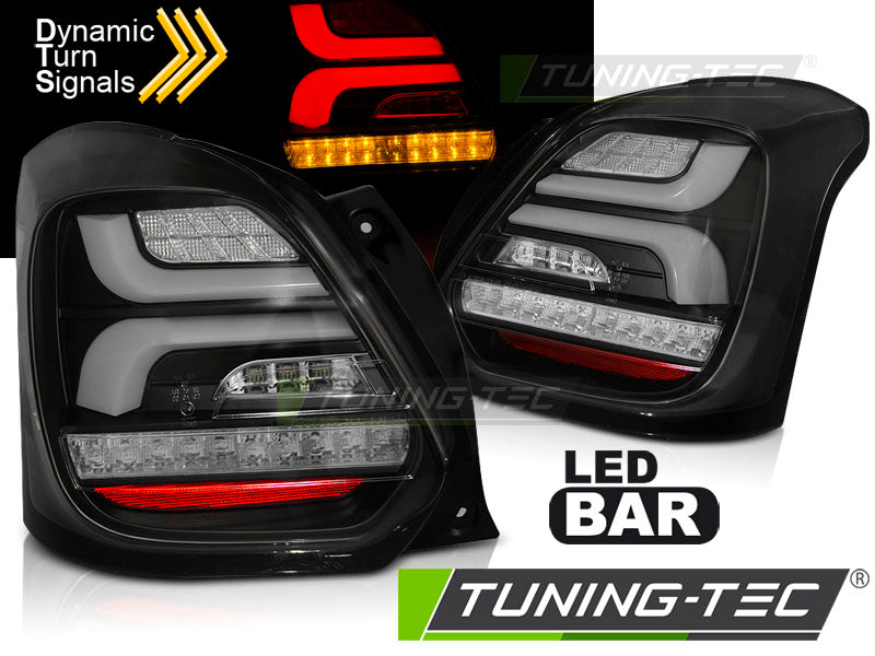 Tuning-Tec Voll LED Lightbar Rückleuchten für Suzuki Swift VI (6) 17+ schwarz mit dynamischem Blinker