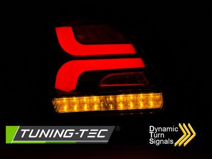 Tuning-Tec Voll LED Lightbar Rückleuchten für Suzuki Swift VI (6) 17+ rot/klar mit dynamischem Blinker