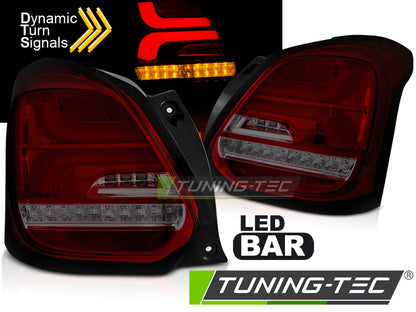 Tuning-Tec Voll LED Lightbar Rückleuchten für Suzuki Swift VI (6) 17+ rot/rauch mit dynamischem Blinker