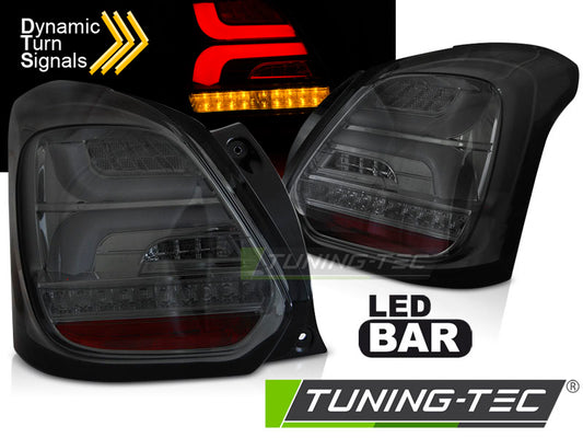 Tuning-Tec Voll LED Lightbar Rückleuchten für Suzuki Swift VI (6) 17+ rauch mit dynamischem Blinker