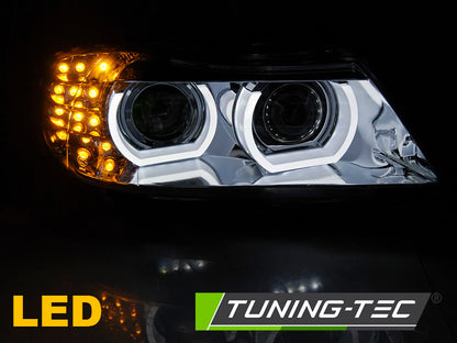 Tuning-Tec Xenon LED Angel Eyes Scheinwerfer für BMW 3er E90/E91 09-11 chrom