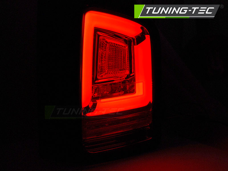 Tuning-Tec Voll LED Lightbar Rückleuchten für VW T5 03-09 schwarz mit dynamischen Blinker (Doppeltürer/Heckklappe)