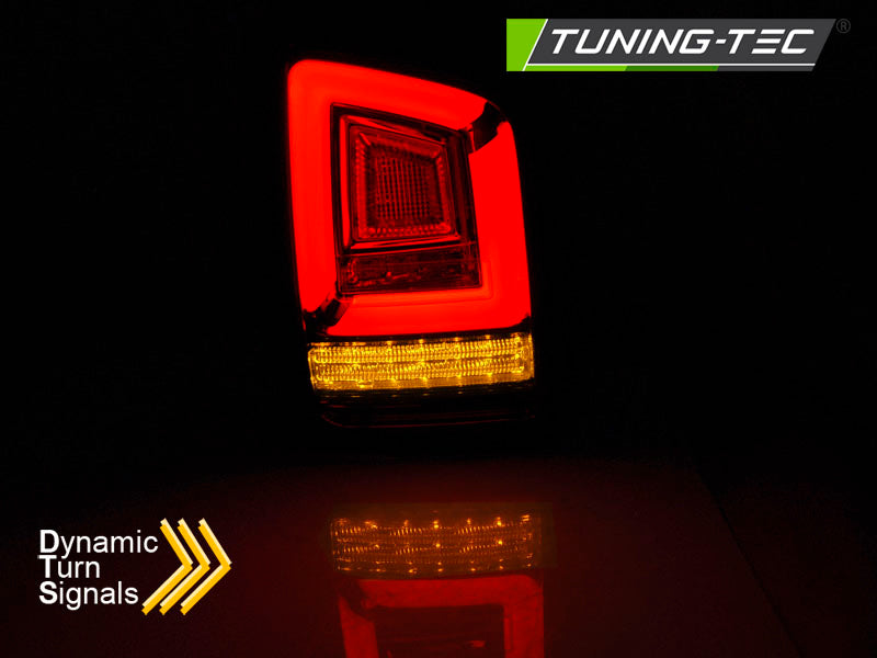 Tuning-Tec Voll LED Lightbar Rückleuchten für VW T5 03-09 schwarz mit dynamischen Blinker (Doppeltürer/Heckklappe)