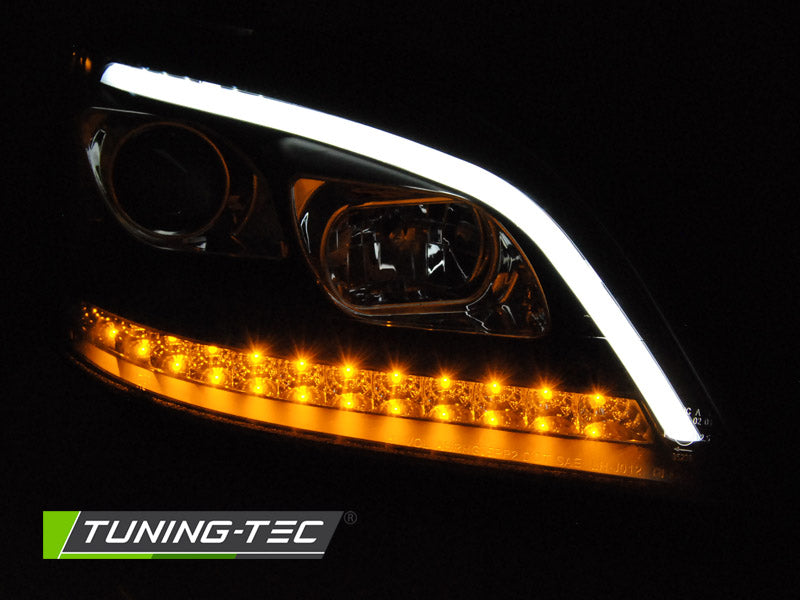 Tuning-Tec LED Tagfahrlicht Scheinwerfer für Mercedes Benz ML W164 05-08 schwarz mit dynamischem LED Blinker