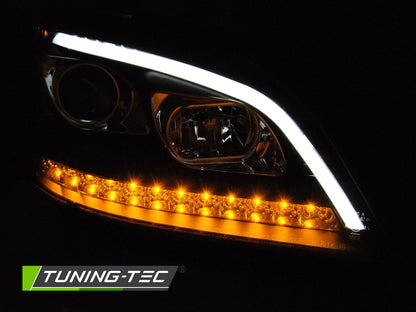 Tuning-Tec LED Tagfahrlicht Scheinwerfer für Mercedes Benz ML W164 05-08 schwarz mit dynamischem LED Blinker
