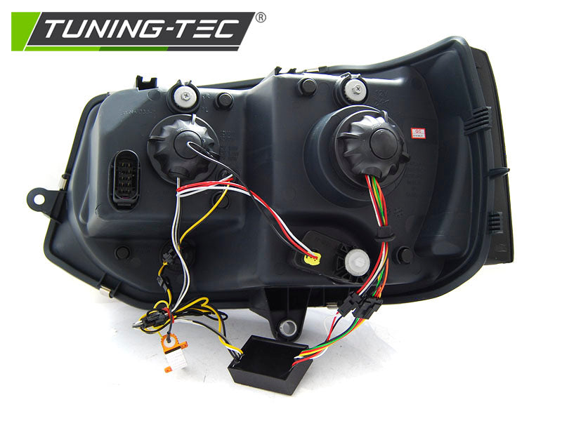 Tuning-Tec LED Tagfahrlicht Scheinwerfer für VW T5 GP (Facelift) 10-15 chrom mit dynamischem LED Blinker