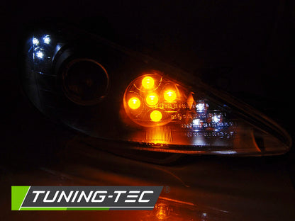 Tuning-Tec LED Angel Eyes Scheinwerfer für Peugeot 206 02-14 chrom mit LED Blinker