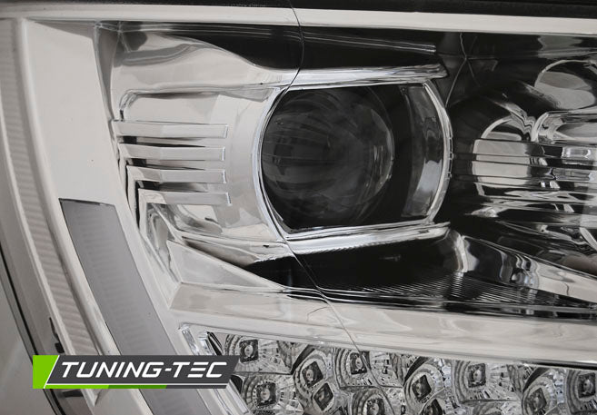 Tuning-Tec LED Tagfahrlicht Scheinwerfer für VW T6 15-19 chrom mit dynamischem Blinker