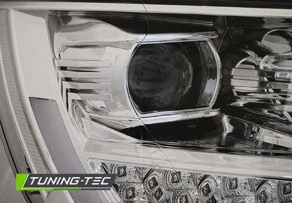 Tuning-Tec LED Tagfahrlicht Scheinwerfer für VW T6 15-19 chrom mit dynamischem Blinker