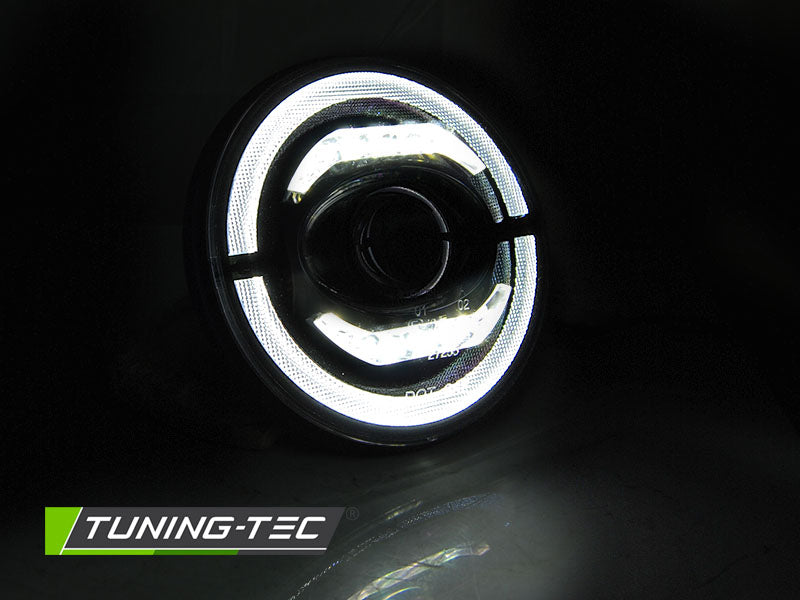Tuning-Tec Voll LED Angel Eyes Scheinwerfer für Land Rover Defender 90 / 110 / 130 90-16 schwarz