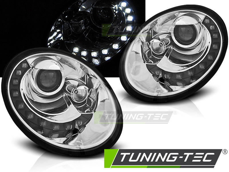 Tuning-Tec LED Tagfahrlicht Scheinwerfer für VW New Beetle 06-12 chrom