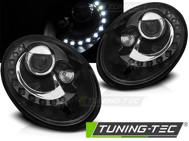 Tuning-Tec LED Tagfahrlicht Scheinwerfer für VW New Beetle 06-12 schwarz
