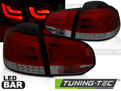 Tuning-Tec LED Lightbar Rückleuchten für VW Golf 6 (VI) 08-12 rot/rauch mit LED Blinker