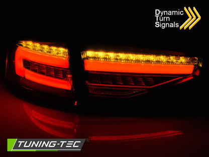 Tuning-Tec Voll LED Lightbar Rückleuchten für Audi A4 B8 (8K) Facelift Limousine 12-15 schwarz/rauch mit dynamischem Blinker