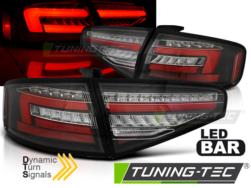 Tuning-Tec Voll LED Lightbar Rückleuchten für Audi A4 B8 (8K) Facelift Limousine 12-15 schwarz mit dynamischem Blinker
