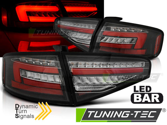 Tuning-Tec Voll LED Lightbar Rückleuchten für Audi A4 B8 (8K) Facelift Limousine 12-15 schwarz mit dynamischem Blinker