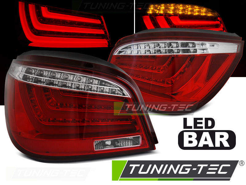 Tuning-Tec LED Lightbar Rückleuchten für BMW 5er E60 LCI Limousine 07-10 rot/klar