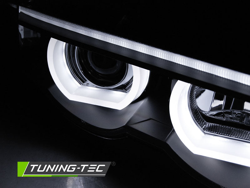 Tuning-Tec 3D LED Angel Eyes Scheinwerfer für BMW 7er E38 94-98 schwarz