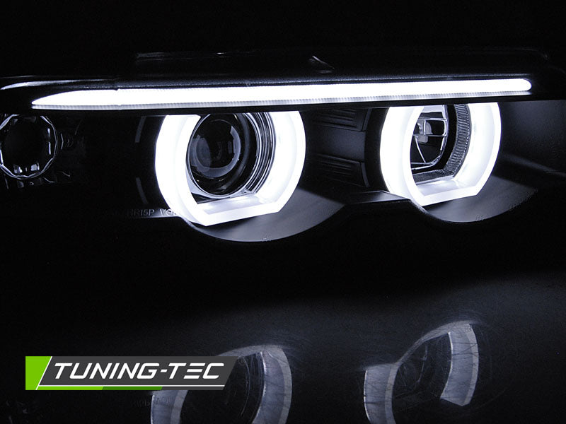 Tuning-Tec 3D LED Angel Eyes Scheinwerfer für BMW 7er E38 94-98 schwarz