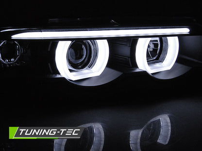 Tuning-Tec 3D LED Angel Eyes Scheinwerfer für BMW 7er E38 94-98 schwarz