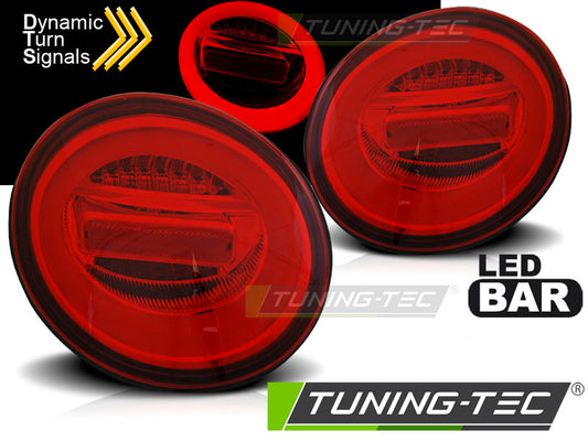 Tuning-Tec LED Lightbar Rückleuchten für VW New Beetle 98-05 rot/klar mit dynamischem LED Blinker