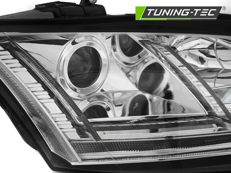 Tuning-Tec Xenon LED Tagfahrlicht Scheinwerfer für Audi TT 8J 06-10 chrom mit Kurvenlicht