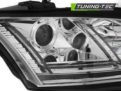 Tuning-Tec Xenon LED Tagfahrlicht Scheinwerfer für Audi TT 8J 06-10 chrom mit Kurvenlicht