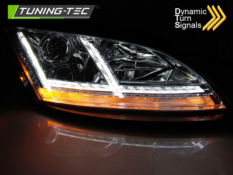 Tuning-Tec Xenon LED Tagfahrlicht Scheinwerfer für Audi TT 8J 06-10 chrom mit Kurvenlicht