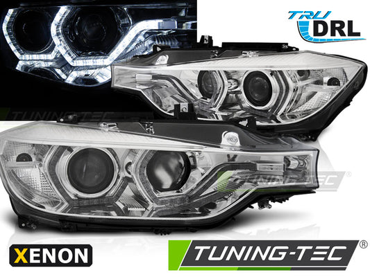 Tuning-Tec Xenon LED Tagfahrlicht Angel Eyes Scheinwerfer für BMW 3er F30/F31 11-15 chrom