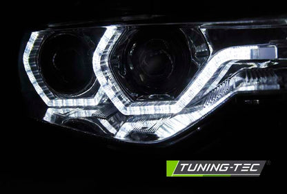 Tuning-Tec Xenon LED Tagfahrlicht Angel Eyes Scheinwerfer für BMW 3er F30/F31 11-15 chrom