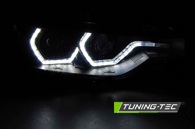 Tuning-Tec Xenon LED Tagfahrlicht Angel Eyes Scheinwerfer für BMW 3er F30/F31 11-15 schwarz