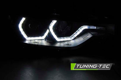 Tuning-Tec Xenon LED Tagfahrlicht Angel Eyes Scheinwerfer für BMW 3er F30/F31 11-15 schwarz