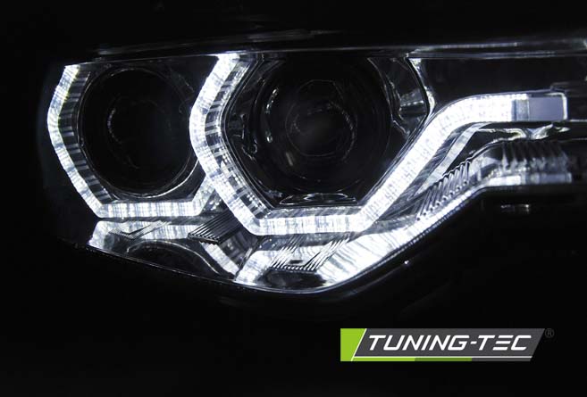 Tuning-Tec Xenon LED Tagfahrlicht Angel Eyes Scheinwerfer für BMW 3er F30/F31 11-15 chrom