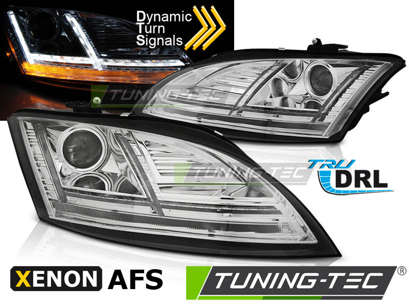 Tuning-Tec Xenon LED Tagfahrlicht Scheinwerfer für Audi TT 8J 10-14 chrom mit Kurvenlicht