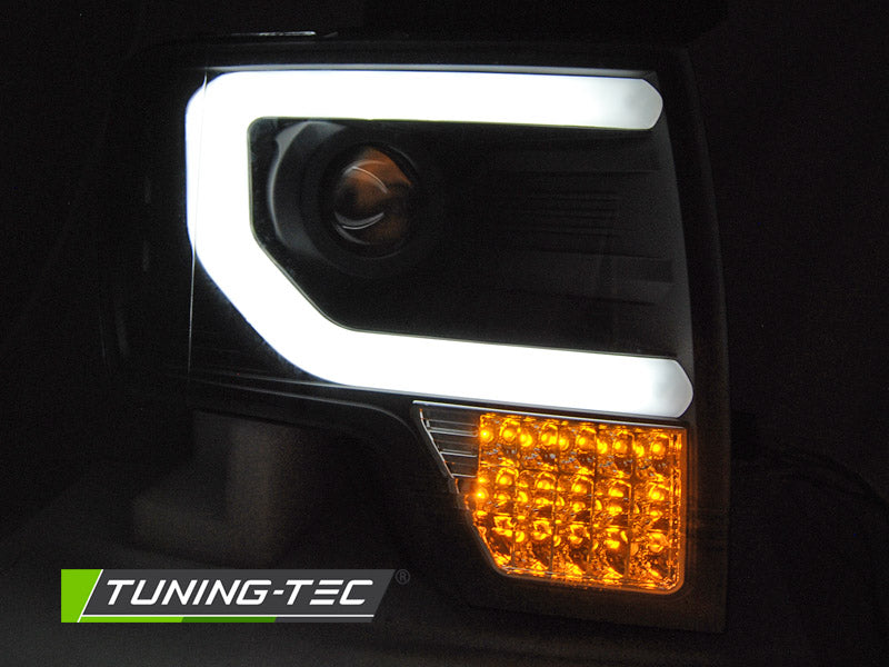 Tuning-Tec LED Tagfahrlicht Scheinwerfer für Ford F150 MK12 08-14 schwarz mit LED Blinker