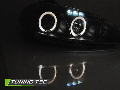 Tuning-Tec LED Angel Eyes Scheinwerfer für Mazda MX5 01-05 schwarz