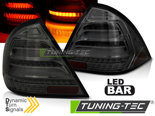 Tuning-Tec Voll LED Lightbar Rückleuchten für Mercedes Benz C-Klasse W203 00-04 rauch mit dynamischem Blinker
