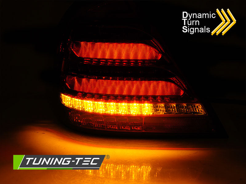 Tuning-Tec Voll LED Lightbar Rückleuchten für Mercedes Benz C-Klasse W203 00-04 rauch mit dynamischem Blinker