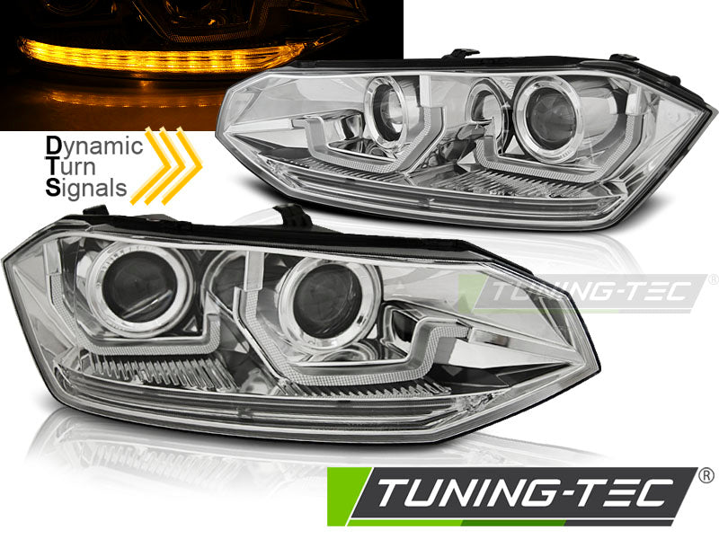 Tuning-Tec LED Scheinwerfer für VW Polo VI 2G 3/5 Türer ab 2017 chrom dynamisch