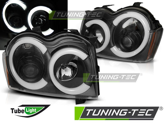Tuning-Tec LED Angel Eyes Scheinwerfer für Jeep Grand Cherokee 05-08 schwarz LTI